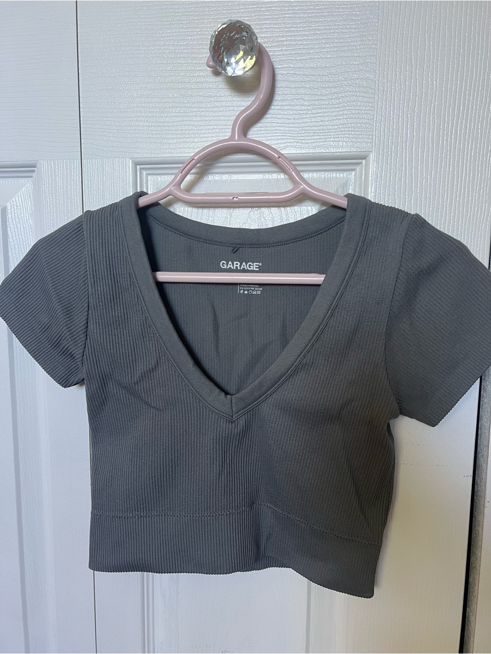 Garage gray crop top